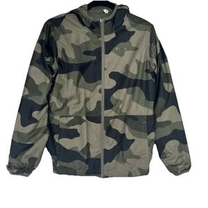 Columbia Kids Reversible Jacket Size Large Green Camo Outdoors